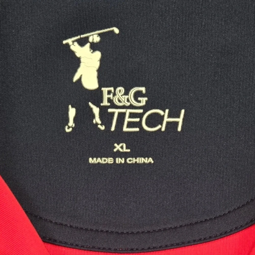 F&G Tech Mens XL Pink 1/4 Zip Performance Pullover Golf Stretch 1911 Logo